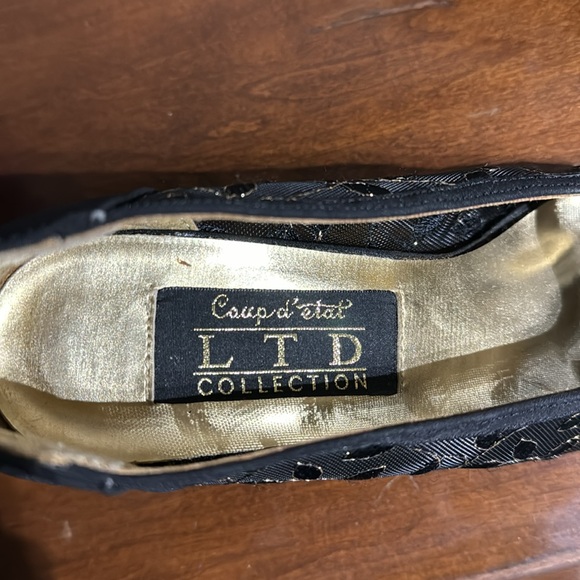 VINTAGE Coup D’Etat 80s square heel embroidered floral pumps - Picture 5 of 5